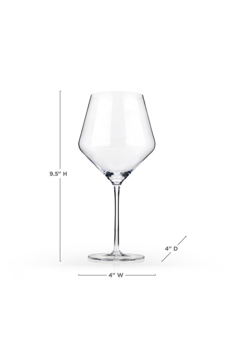 Viski Raye Crystal Angled Burgundy Glasses Set of 2, Alternate, color, Clear