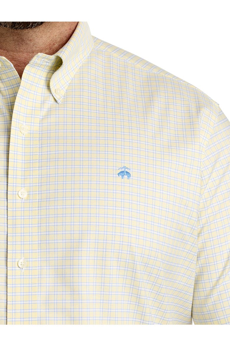 Big & Tall Non-Iron Oxford Sport Shirt, Alternate, color, YELLOW FRAMED WP