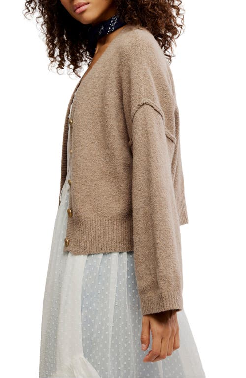 Free People Cool Of The Night V Neck Cardigan Sweater In Burgundy