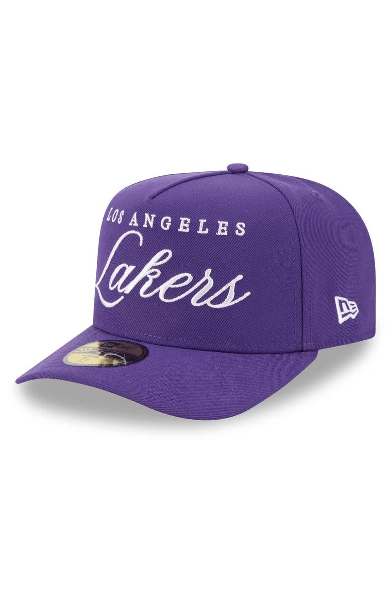 New Era Men's New Era Purple Los Angeles Lakers 2025 NBA Draft A-Frame 59FIFTY Fitted Hat, Alternate, color, Purple