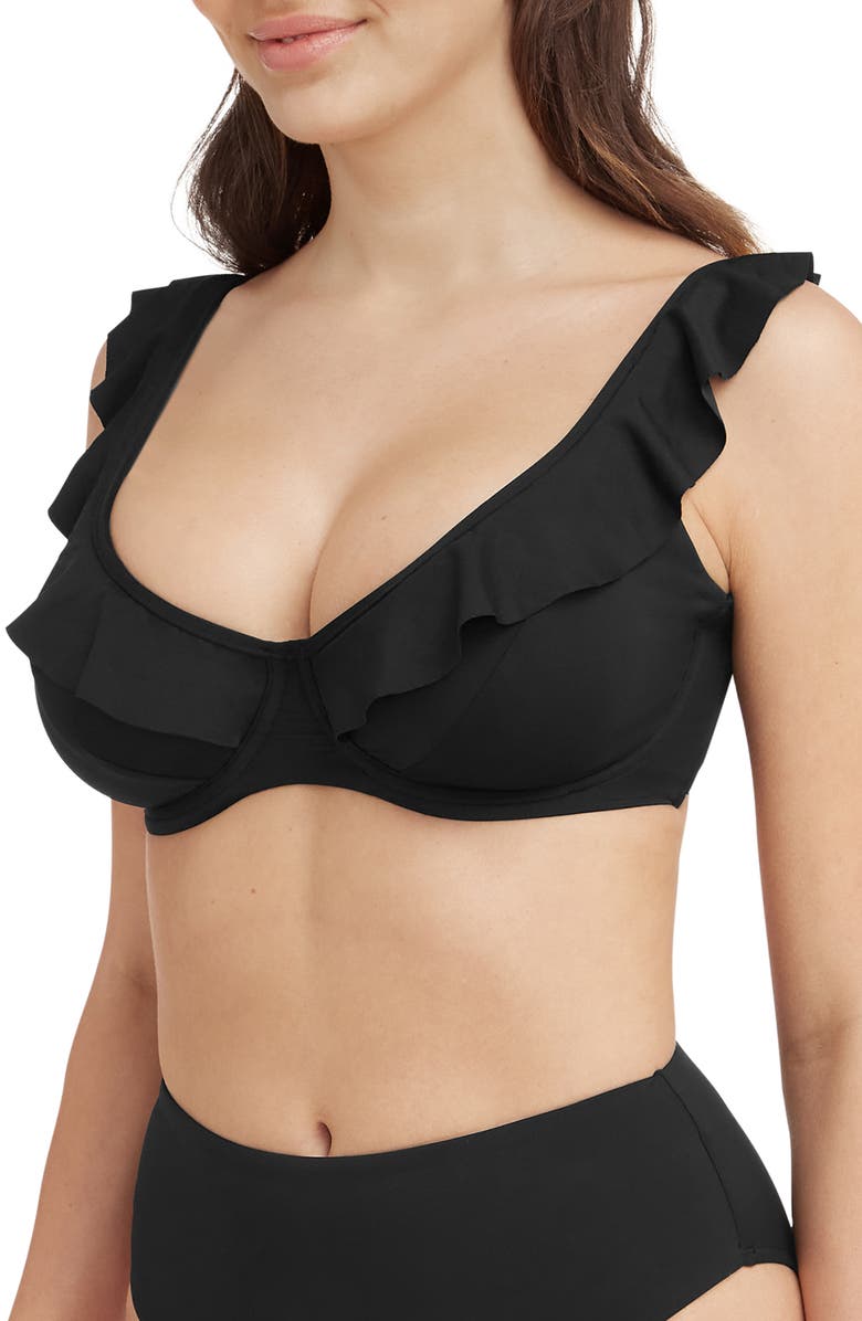Sea Level Frill F-Cup Underwire Bikini Top, Alternate, color,