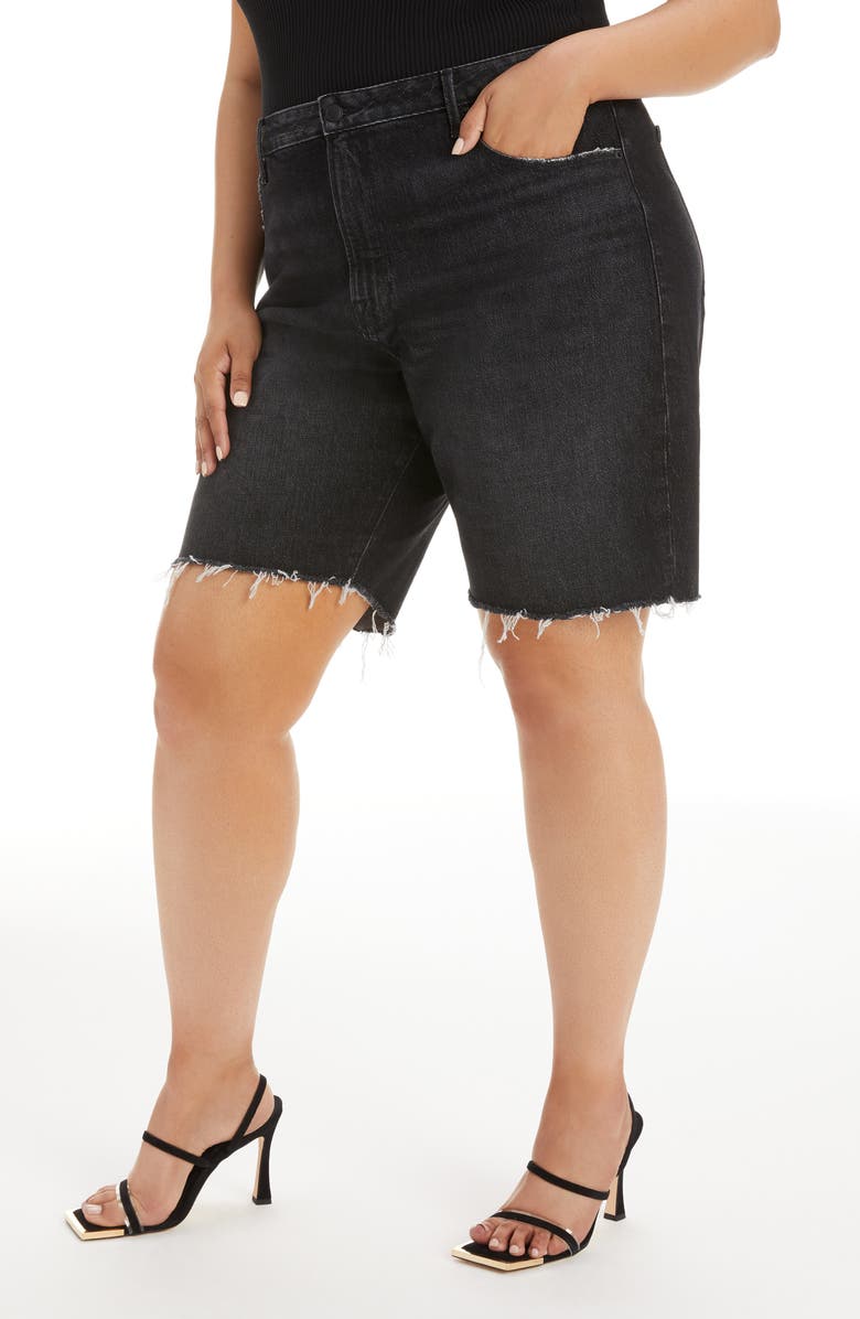 Good American Good '90s Bermuda Shorts, Alternate, color, 