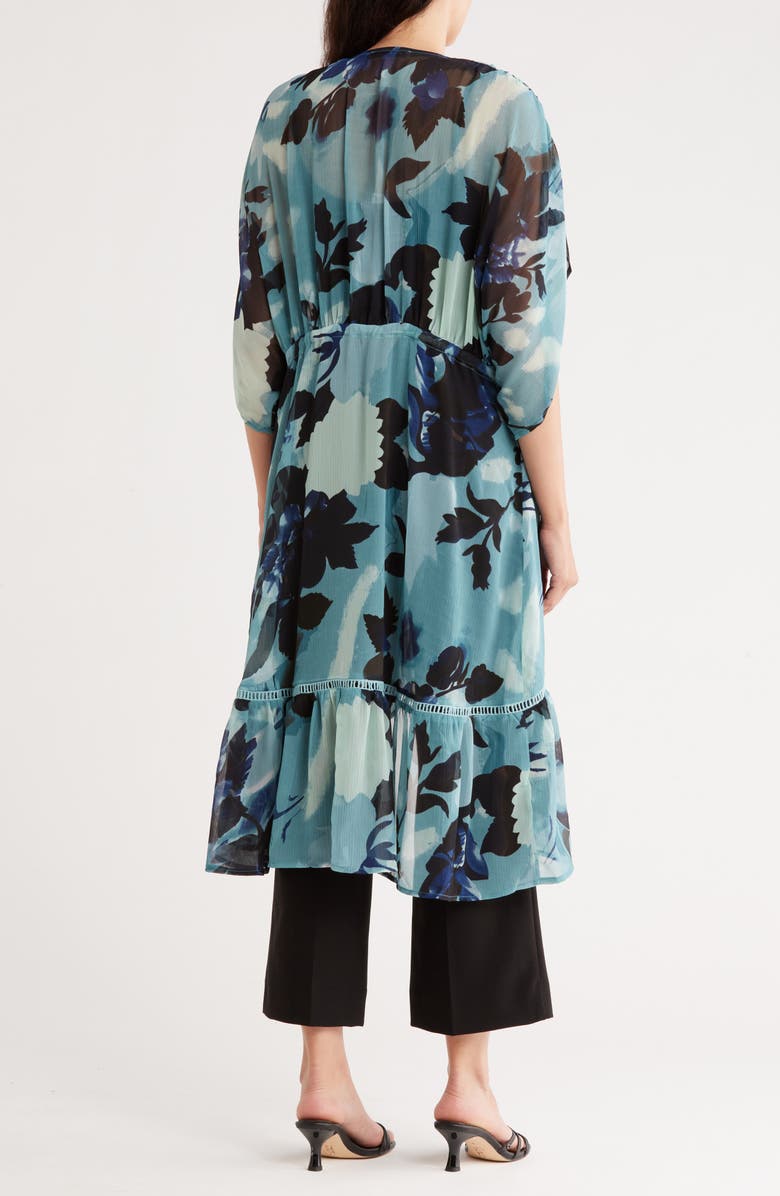 BCBG Watercolor Floral Topper, Alternate, color, Navy Multi