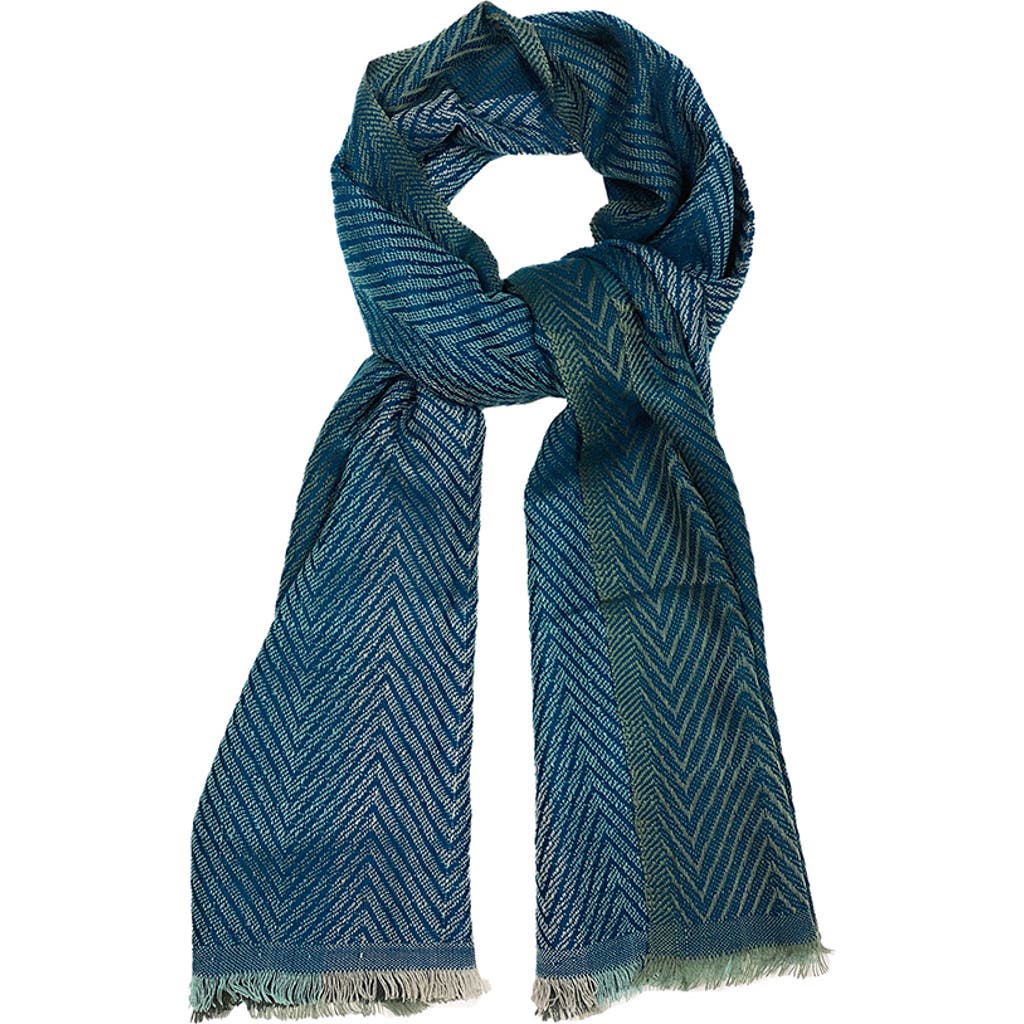 Feelgoodz Artisan Woven Hayden 100% Recycled Acrylic Oversized Wrap Winter Scarf In Blue