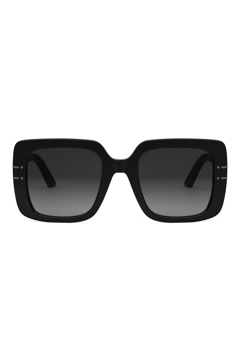 'DiorSignature S11I Gradient Square Sunglasses, Main, color, SHINY BLACK/GRADIENT SMOKE