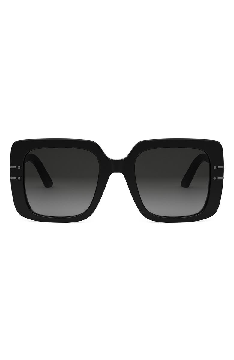 DIOR 'DiorSignature S11I Gradient Square Sunglasses, Main, color, Shiny Black / Gradient Smoke