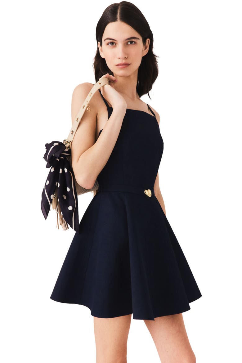 Flared dress with straps, Alternate, color, Navy