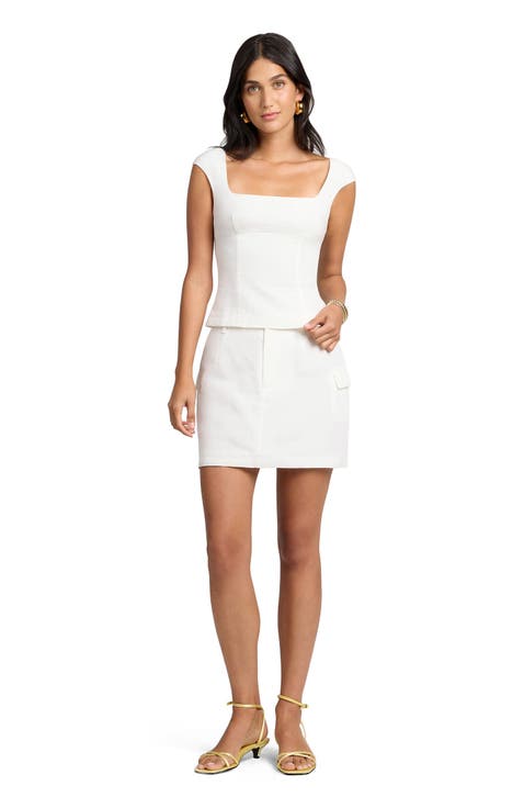 Linen Utility Mini Skirt