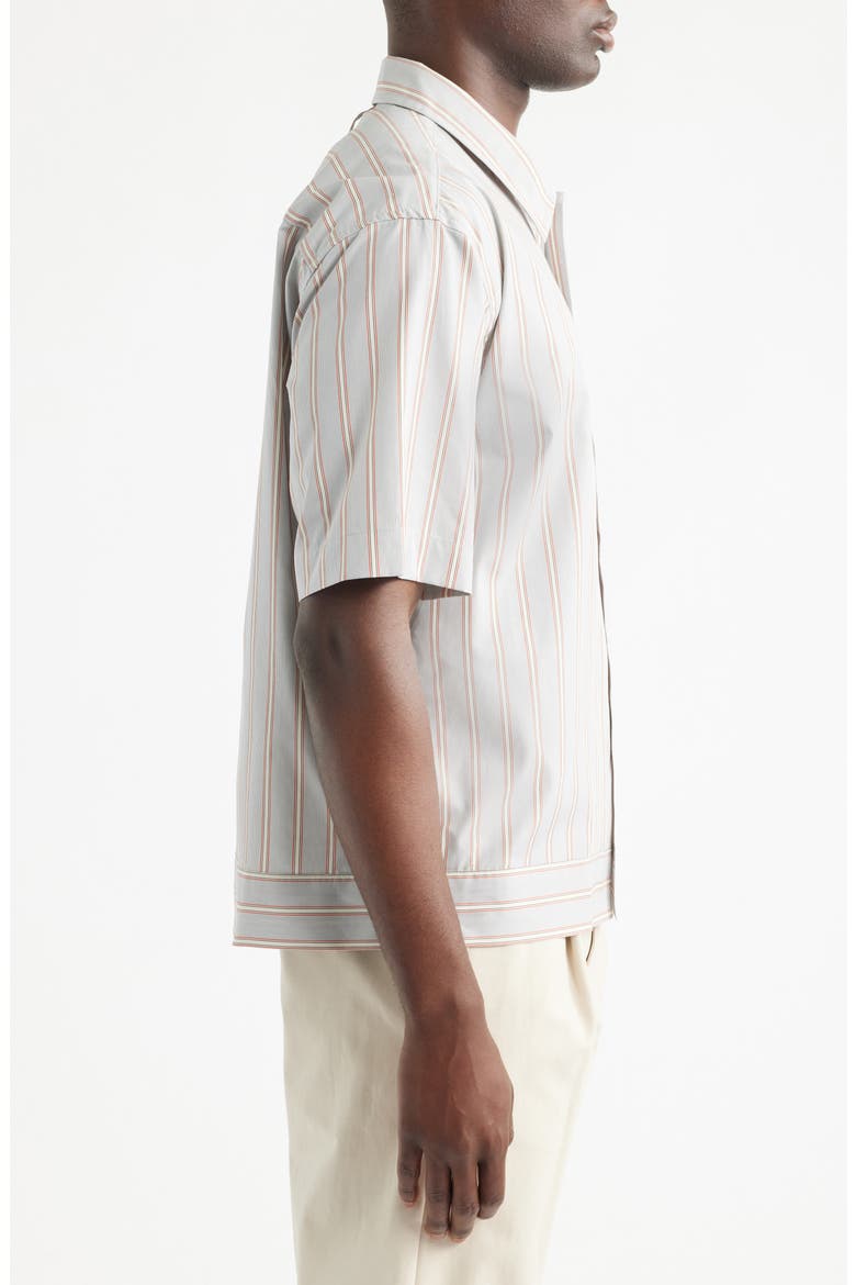 Reed 5322 Stripe Short Sleeve Pima Cotton Poplin Button-Up Shirt, Alternate, color, RED STRIPE