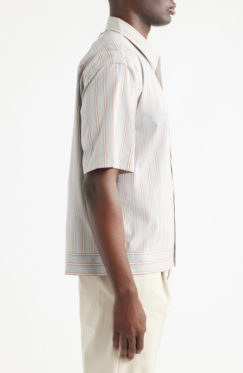 NN07 Reed 5322 Stripe Short Sleeve Pima Cotton Poplin Button-Up Shirt, Alternate, color, Red Stripe