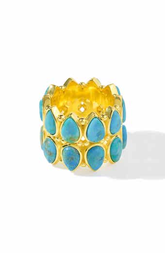 YS GEMS Layered Turquoise Ring