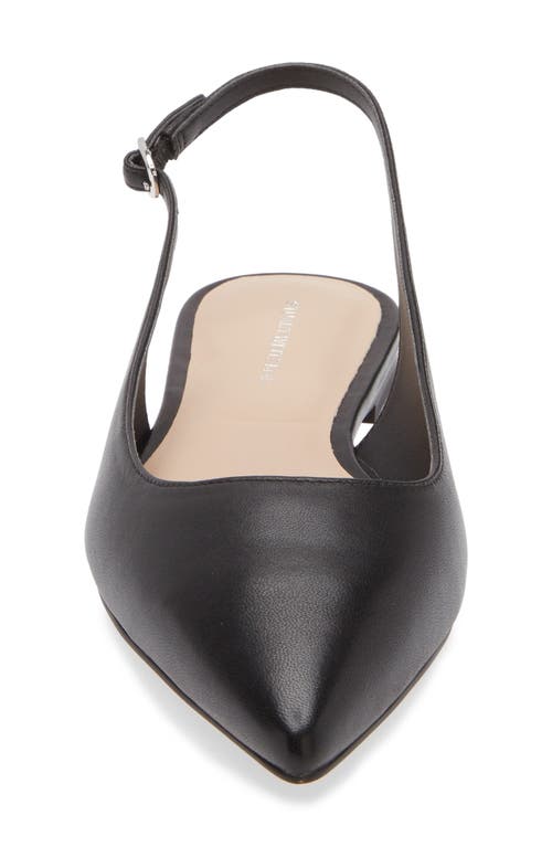 Stuart Weitzman Mara Pointed Toe Slingback Flat In Black