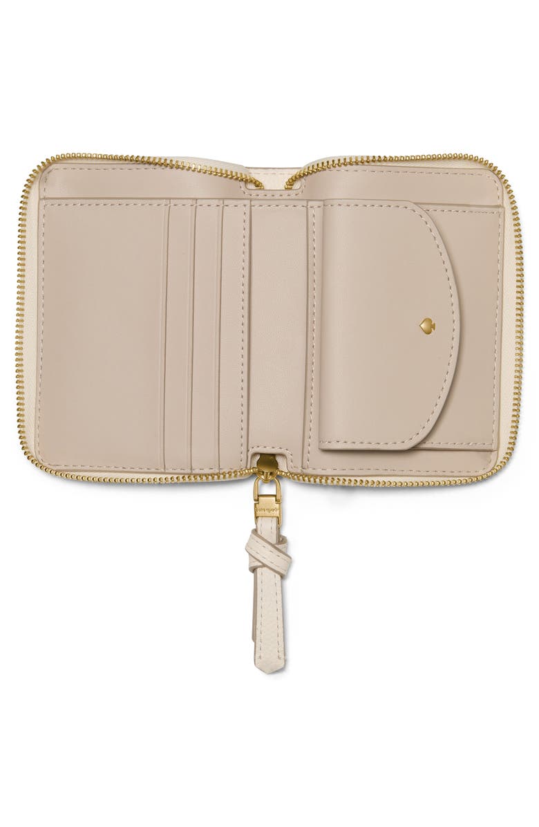 Kate Spade New York loop small pebbled leather zip wallet, Alternate, color, Cashew Milk