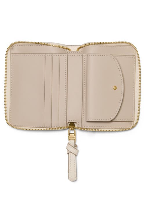 Kate Spade New York Loop Small Pebbled Leather Zip Wallet In Neutral