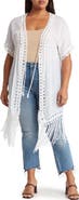 Forgotten Grace Crochet Trim Fringe Hem Duster