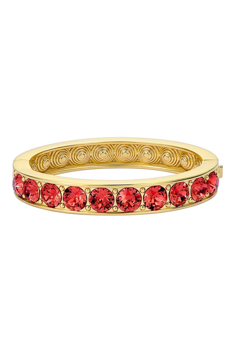 Rosie Crystal Hinged Bangle Bracelet, Alternate, color, GOLD TONE / HOT PINK CRYSTAL
