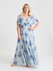 Scarlett & Jo Isabelle Short Sleeve V-Neck Maxi Dress