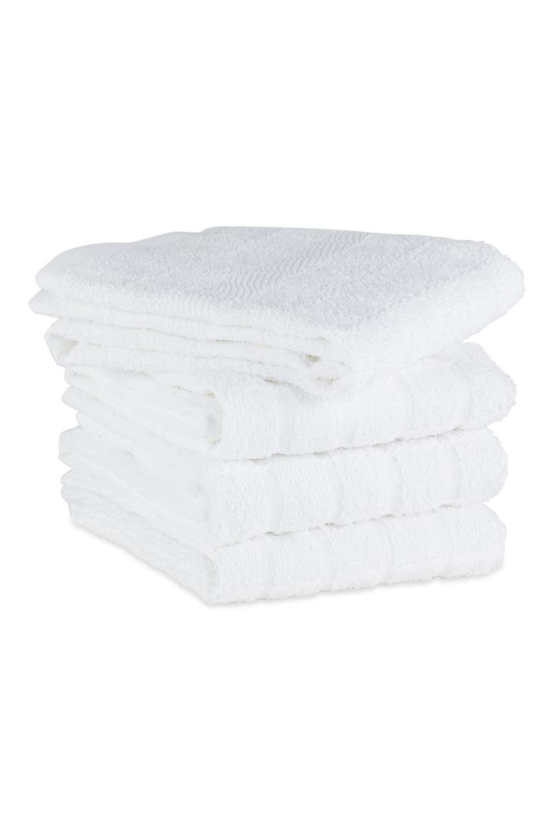 Solid Windowpane Terry Dishtowel Set/4, Alternate, color, White