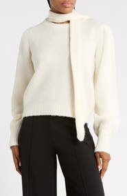 Derek Lam 10 Crosby Leilani Crewneck Sweater & Scarf Set
