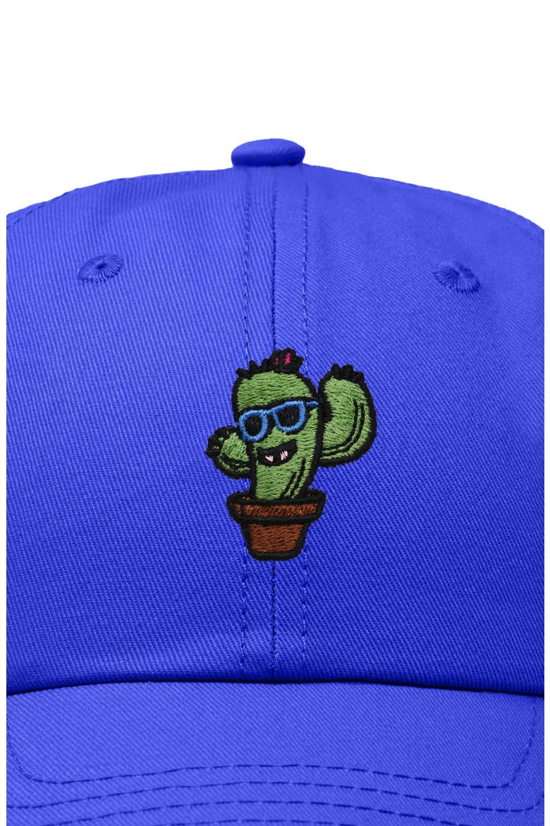 Cactus Embroidered Casual Cap, Alternate, color, Royal Blue