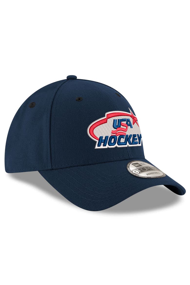 Men's New Era Navy US Hockey 9FORTY Adjustable Hat, Alternate, color, Navy
