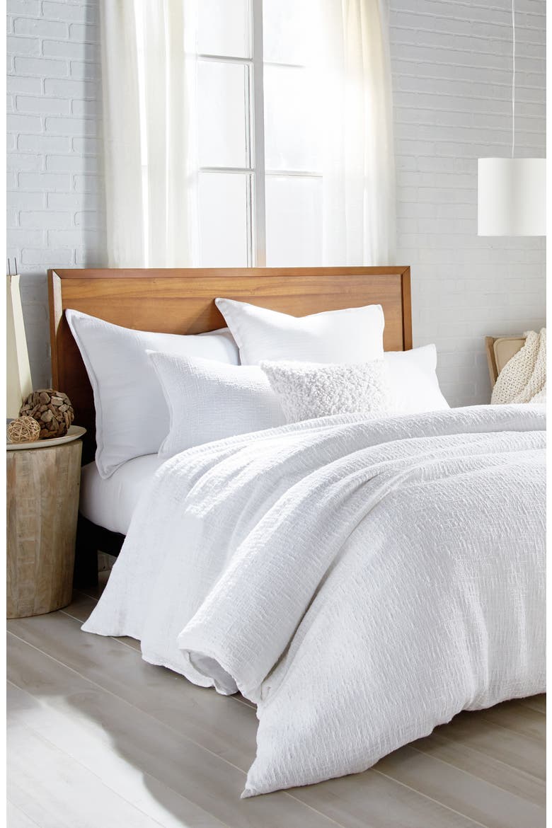 Pure Texture Duvet Cover, Alternate, color, WHITE