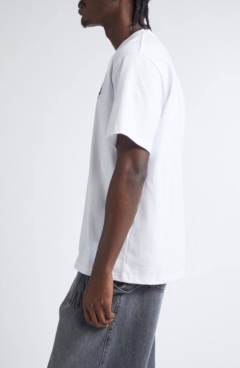 JW Anderson Anchor Logo Embroidered Cotton T-Shirt, Alternate, color, White 001