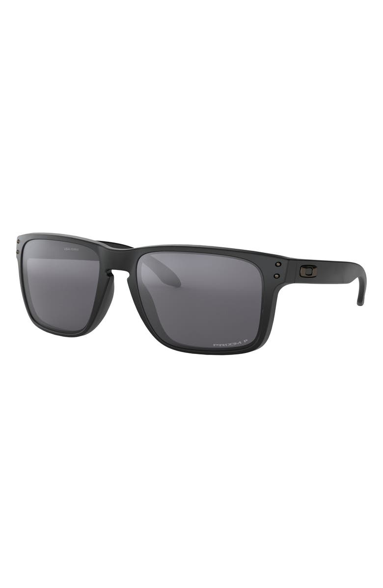 Oakley 59mm Polarized Square Sunglasses, Alternate, color, Black