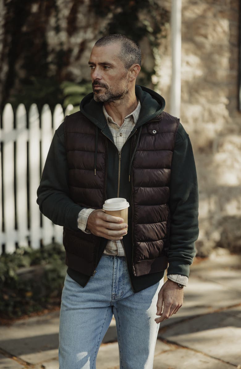 The Normal Brand Sportivo Nylon Puffer Vest, Alternate, color, Dark Brown