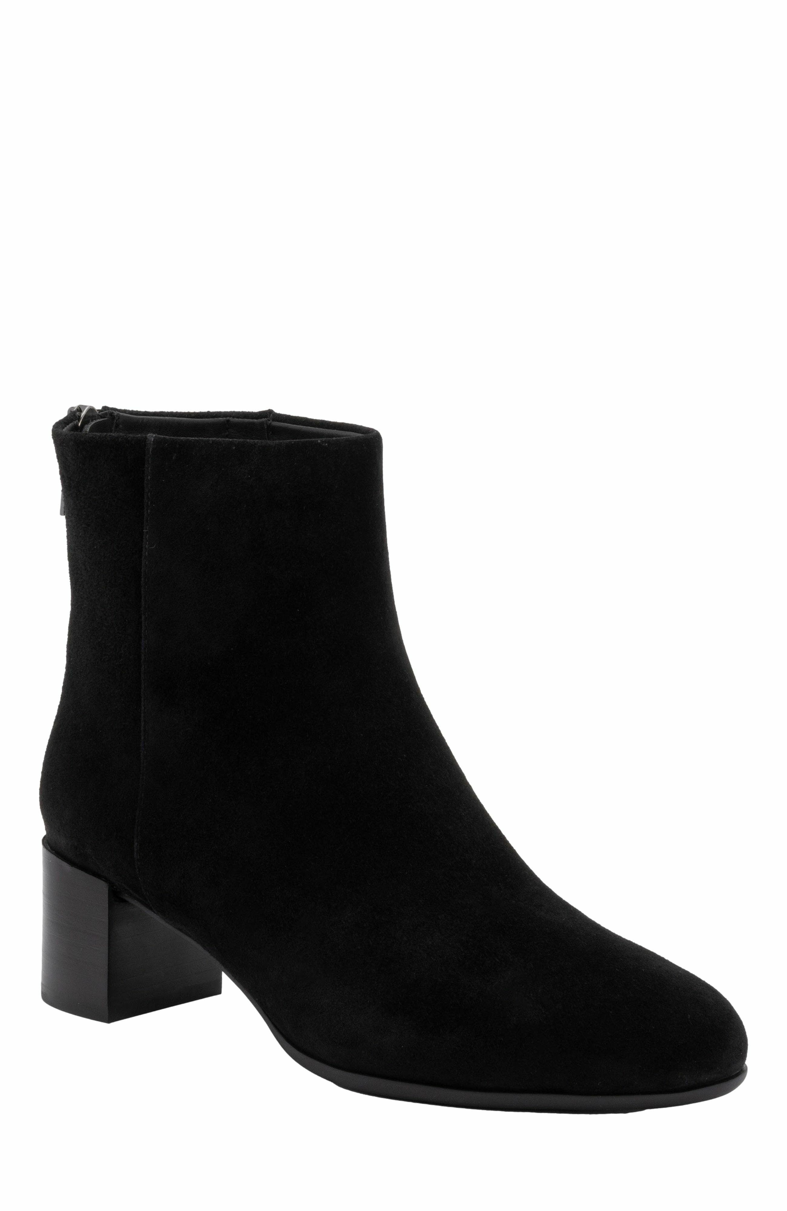 ABEO Plaza Back Zip Boot, Main, color, Black Suede - Regular