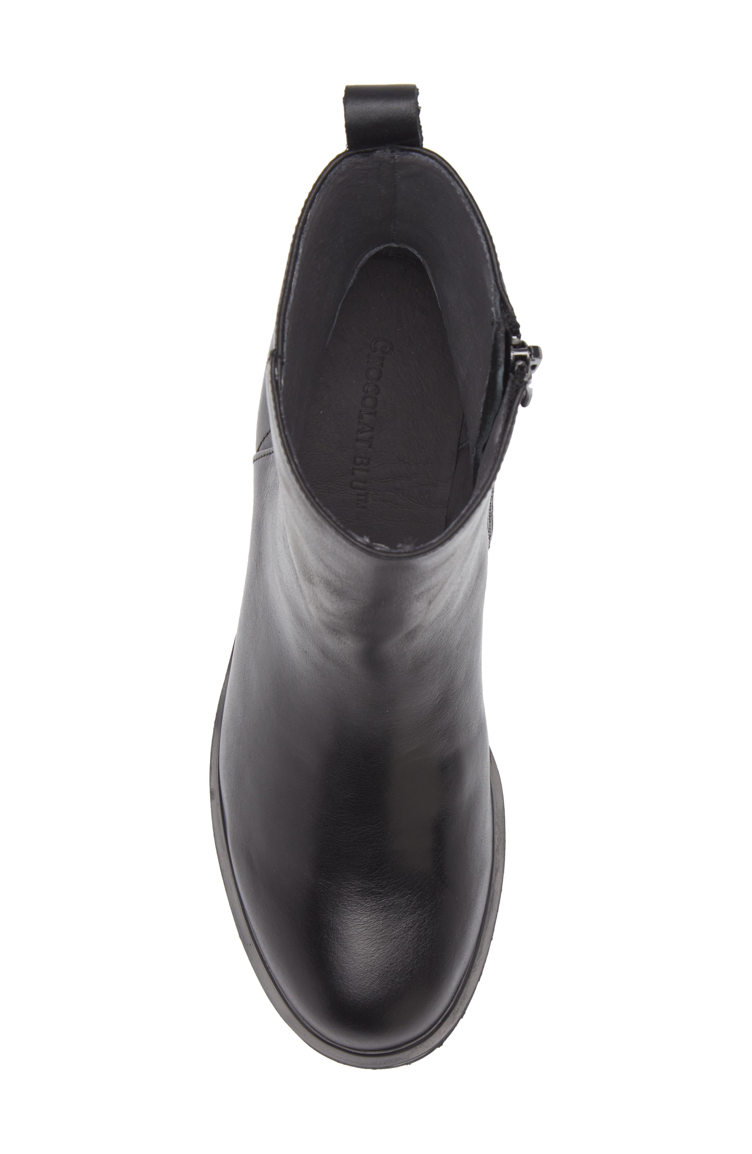 Chocolat Blu Nadi Bootie, Alternate, color, Black Leather
