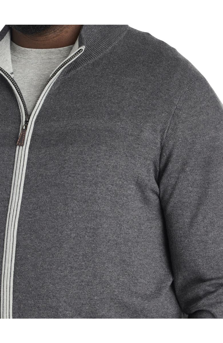 Nautica Big
Tall Mockneck Zip-Front Sweater, Alternate, color, Charcoal Heather
