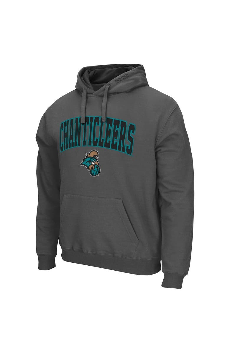 COLOSSEUM Men's Colosseum Charcoal Coastal Carolina Chanticleers Arch and Logo Pullover Hoodie, Alternate, color, Charcoal