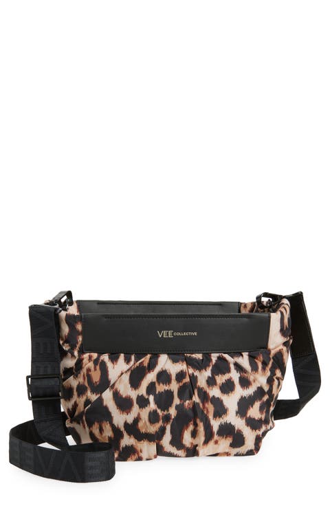 Caba Leopard Print Recycled Polyester Clutch