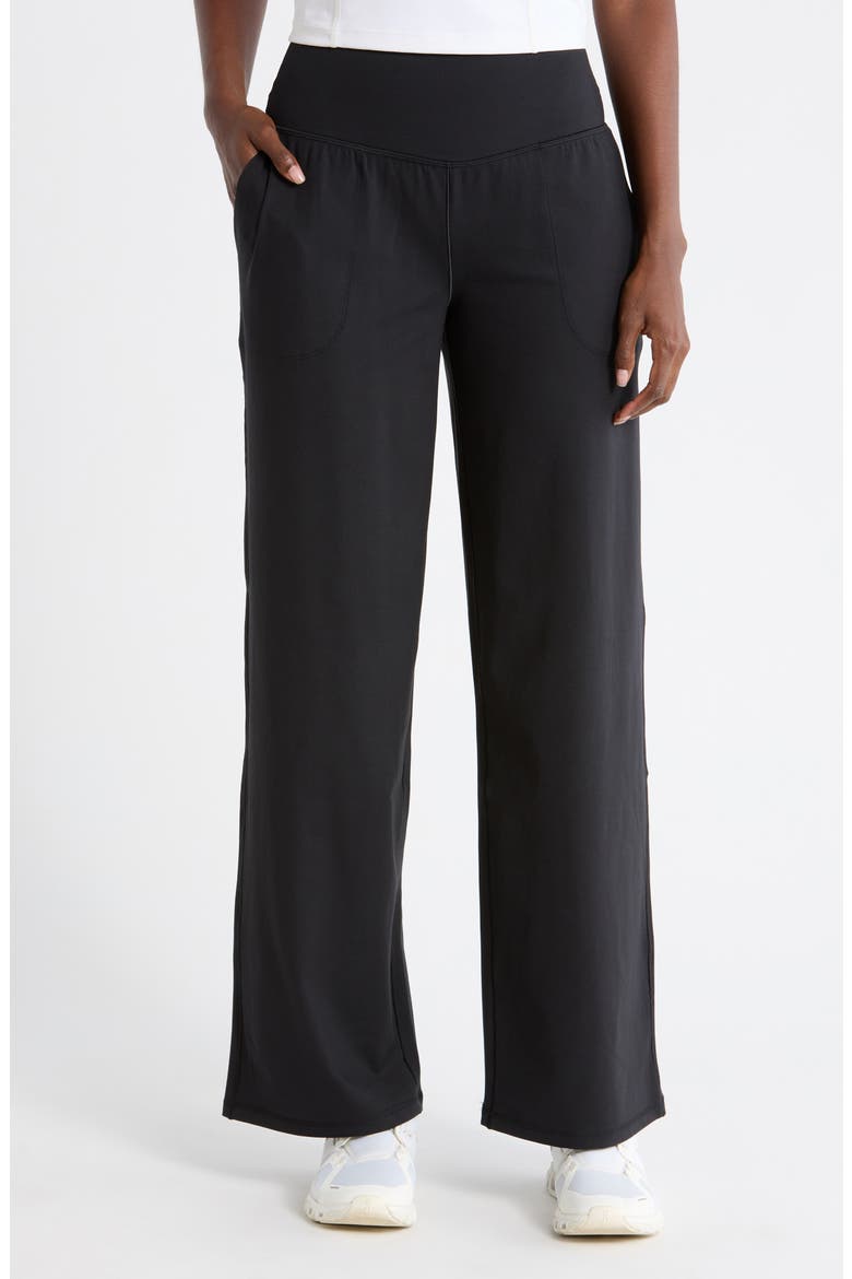 Lux Ventura Wide Waist Leggings, Main, color, BLACK