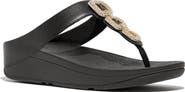 FitFlop Fino Crystal-chain leather toe-post sandals