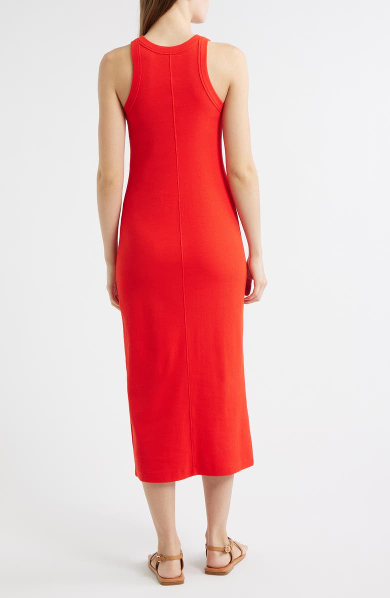 Alex Mill Everyday Rib Stretch Cotton Midi Tank Dress, Alternate, color, Tomato
