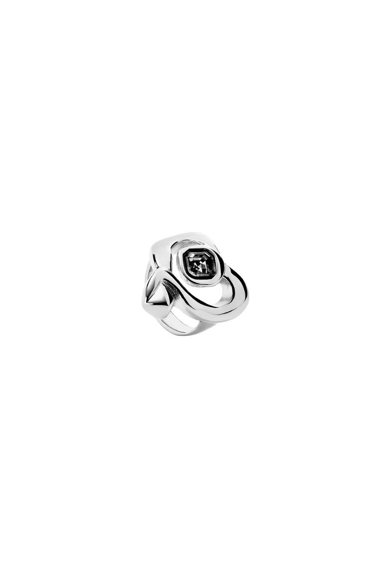Heart Glass Ring, Alternate, color, Silver