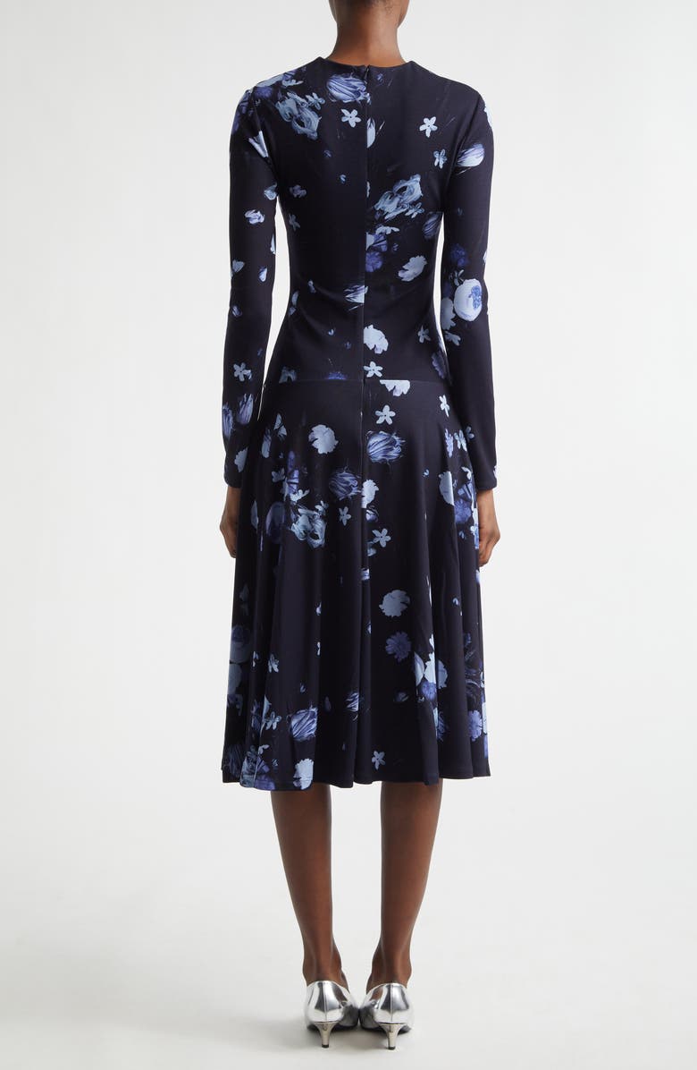 Erdem Floral Print Long Sleeve Ponte Knit Midi Dress, Alternate, color, Dutch Flower Painting Midnight