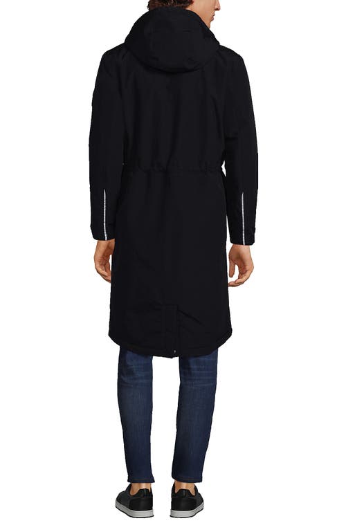 Lands' End Squall Waterproof Insulated Winter Stadium Coat In Black