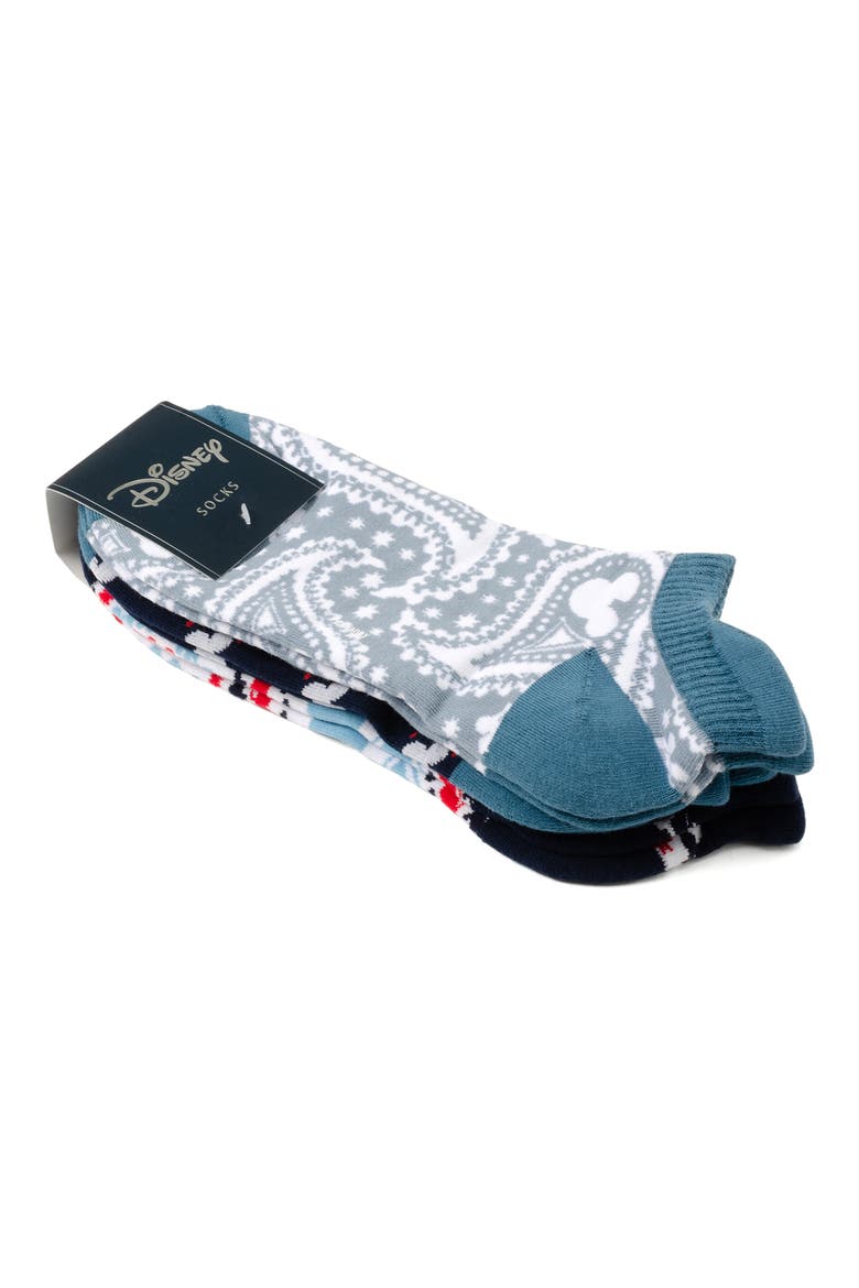 3-Pack Assorted Mickey Mouse Ankle Socks & Lapel Pin Set, Alternate, color, BLACK MULTI