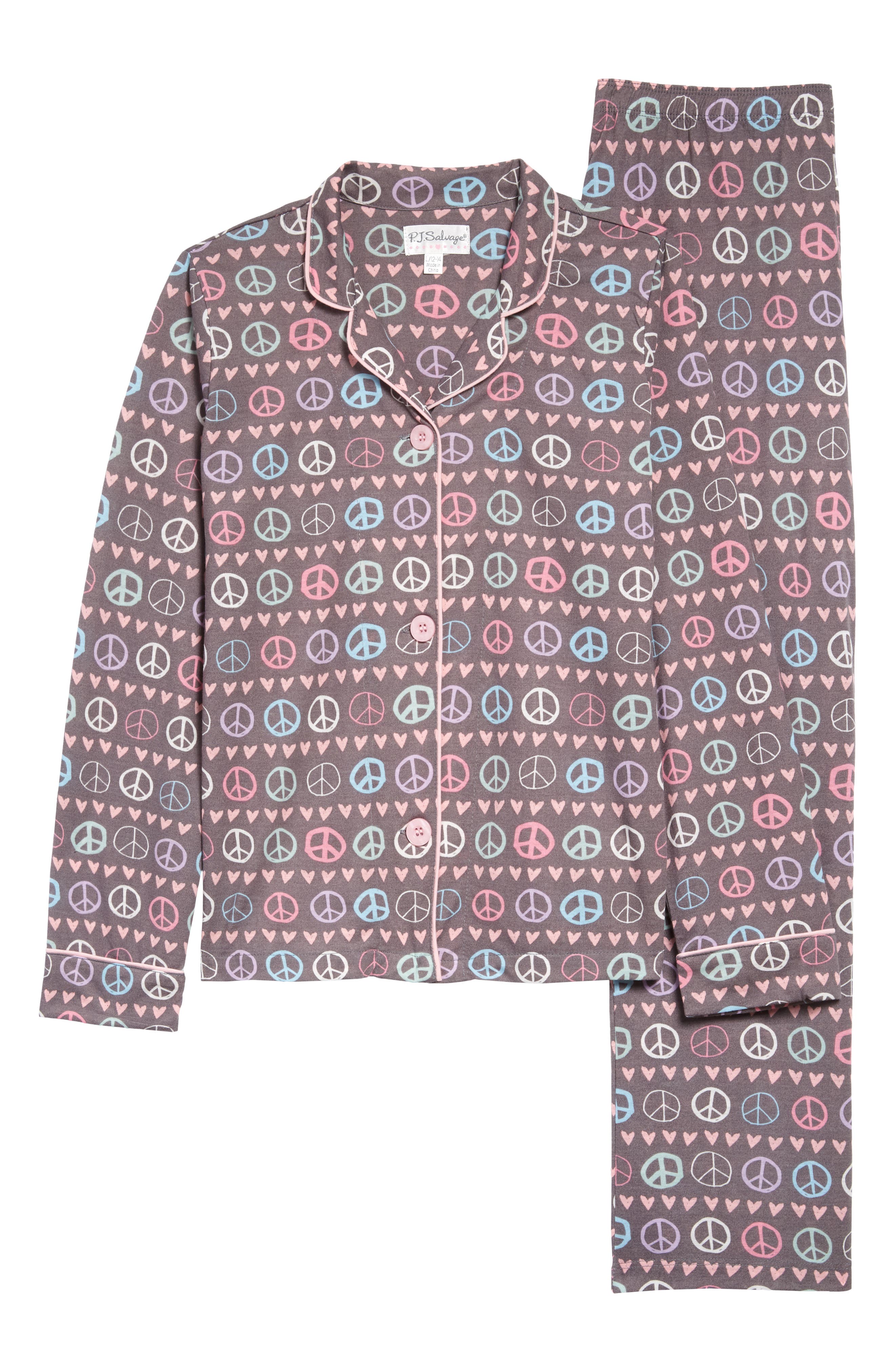 PJ Salvage Long Sleeve Notch Collar Pajamas | Nordstrom