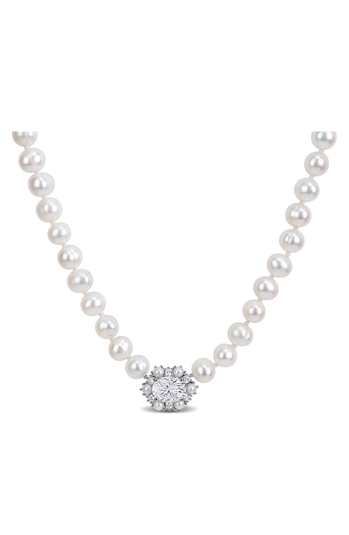 Moissanite & Cultured Pearl Necklace