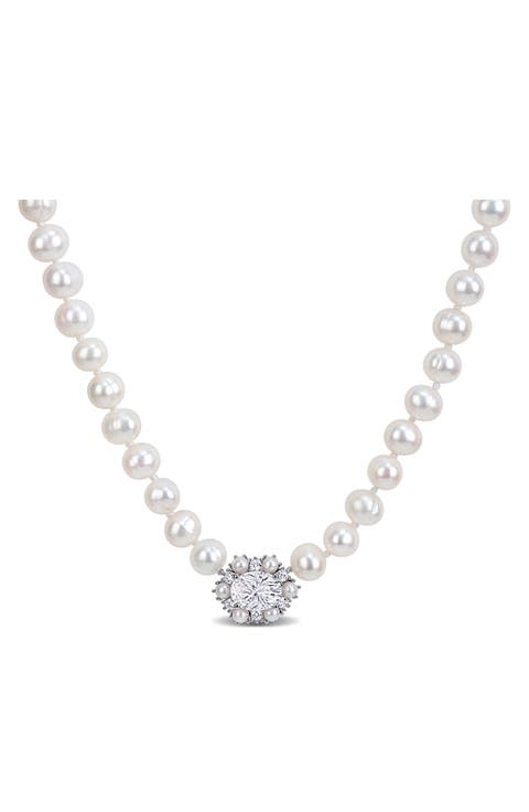Moissanite & Cultured Pearl Necklace