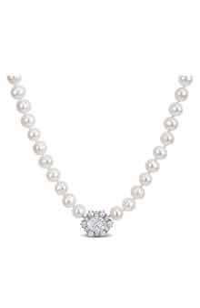 Moissanite & Cultured Pearl Necklace