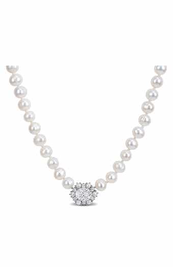 Moissanite & Cultured Pearl Necklace