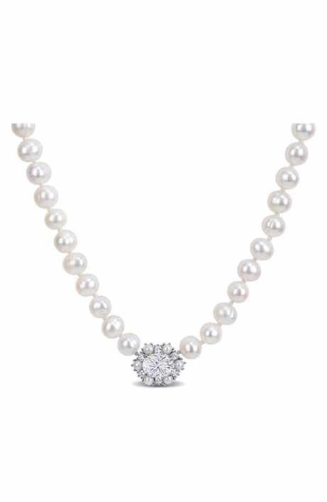 Moissanite & Cultured Pearl Necklace