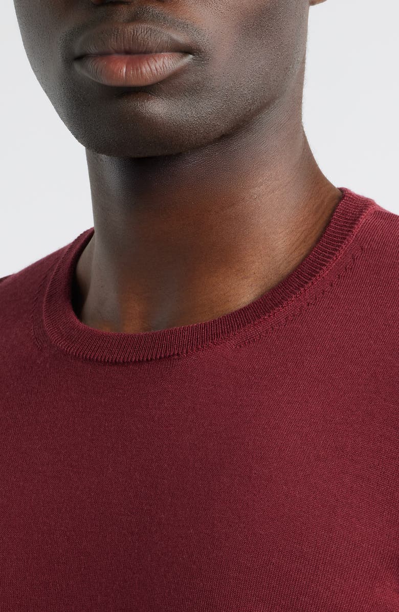 BOSS Leno Virgin Wool Crewneck Sweater, Alternate, color, Dark Red