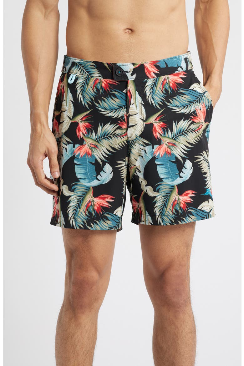 Amalfi Coast Paradiso Sands 6-Inch Board Shorts, Main, color, BLACK