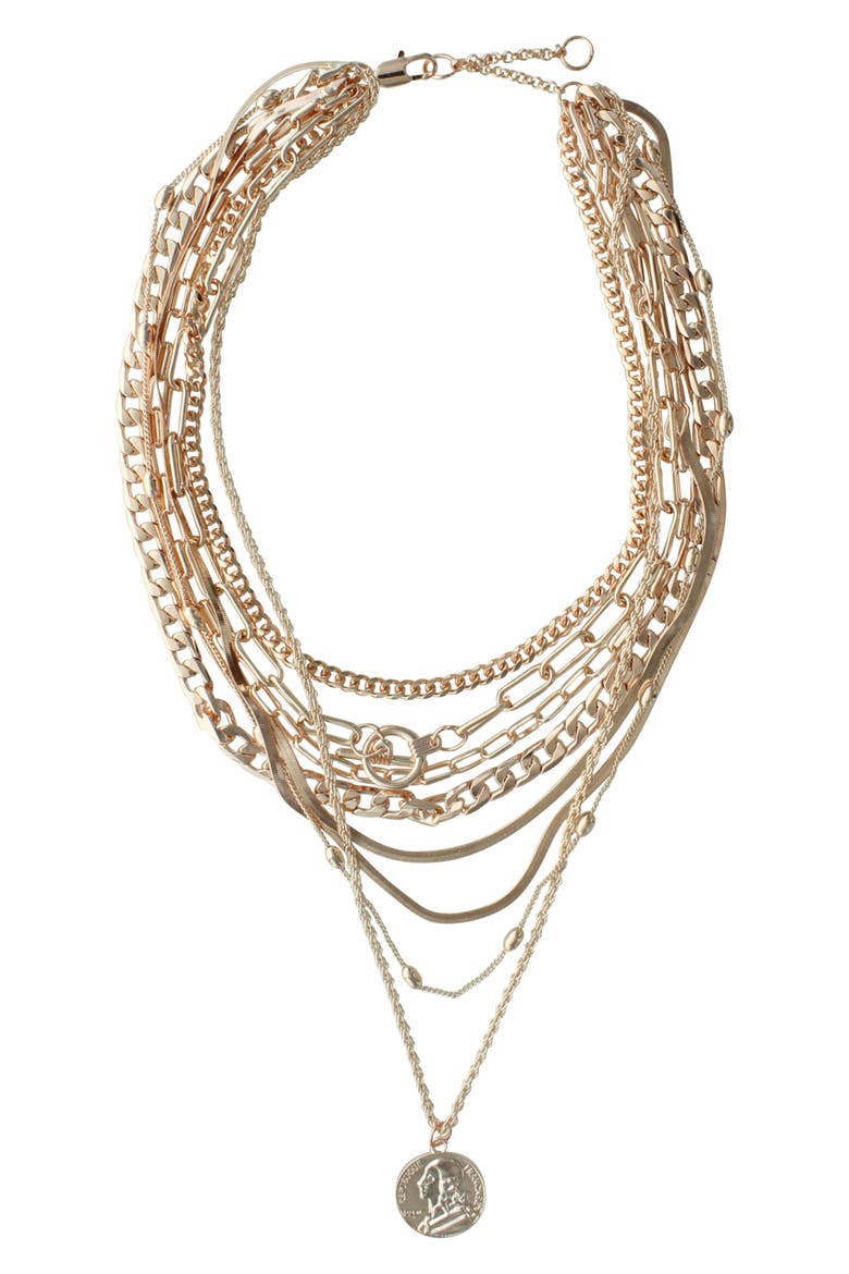 Lindsay Layered Necklace, Alternate, color, ROSE GOLD